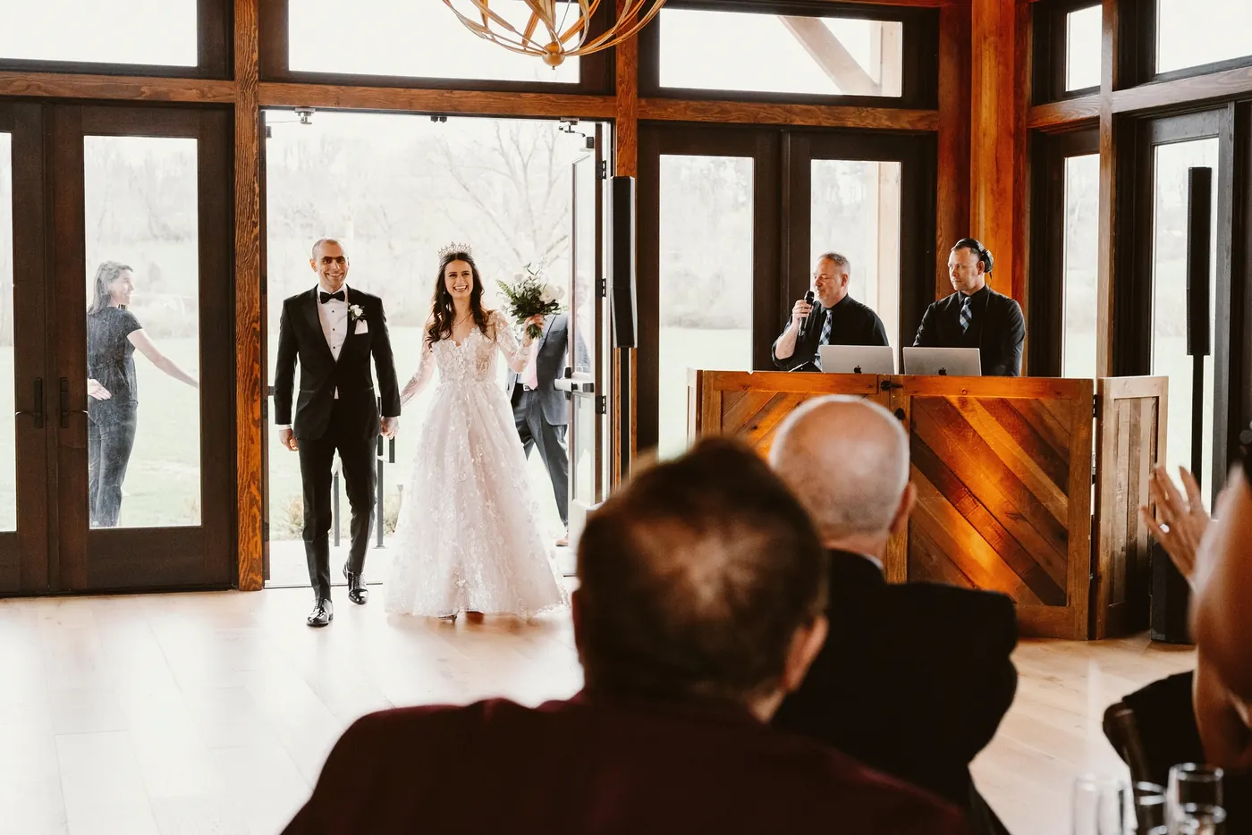 Steve and Maria making their grand entrance into the reception